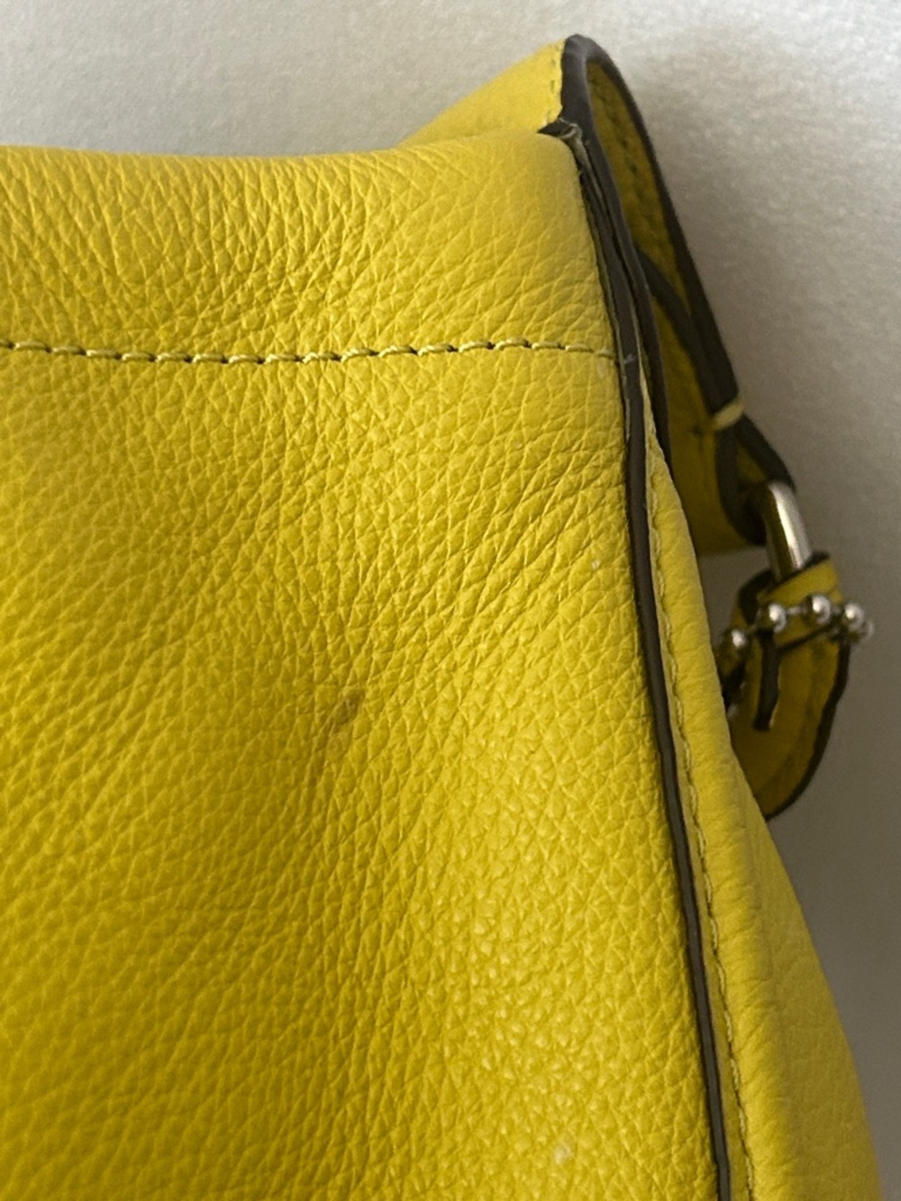 Coach Yellow Pebbled Leather Avery Hobo Tote Shoulder Bag with Purse Charms🌻🌻 - Picture 12 of 12